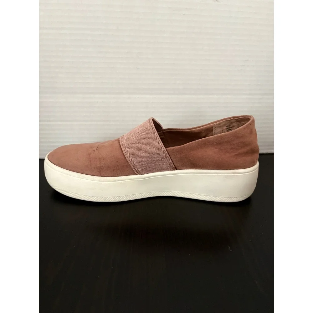 Steve Madden‎ Womens Heidi Platform Sneakers 6.5 Blush Pink Faux Suede Slip On